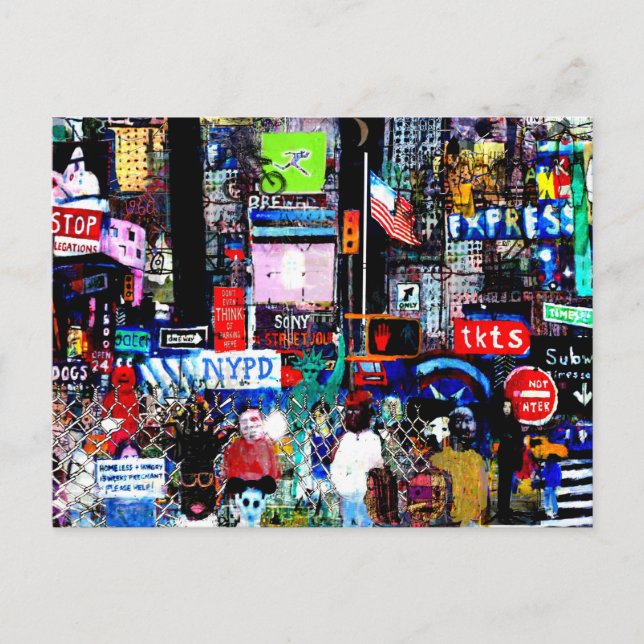 Times Square på natten Vykort (Framsida)