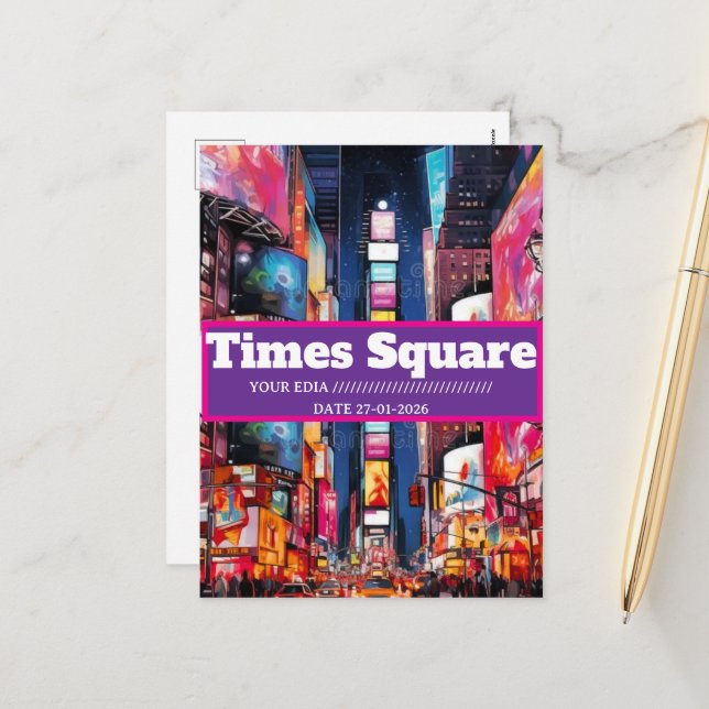 Times Square Reseskickkort, Times Square vykort (Fram/Back In Situ)