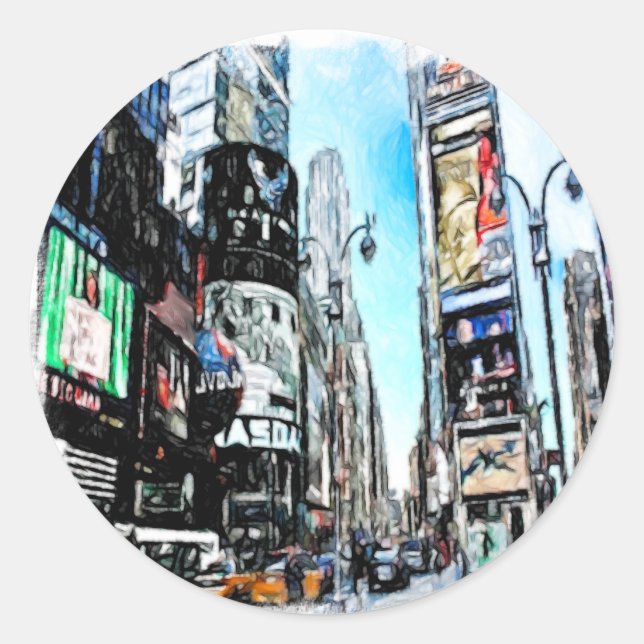 Times Square Runt Klistermärke (Framsida)