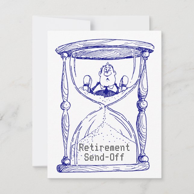 Timglas tom inbjudan att skicka av Pension och en  (Framsida)