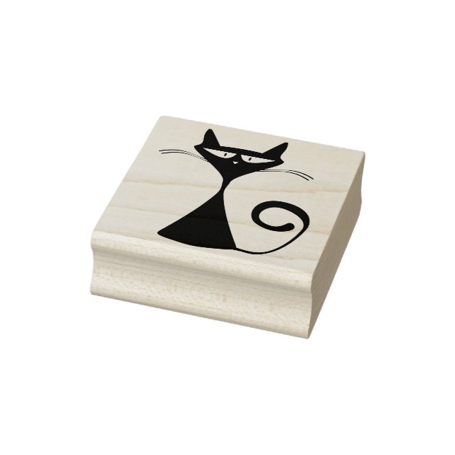 Timglass cat art frimärke stämpel (Stämpel)