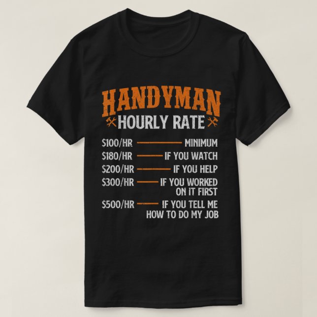 Timhastighet för handyman - Handyman för reparatio T Shirt (Design framsida)