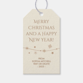 Timless - Antique White - Snowflake Gift Märkres Presentetikett