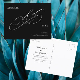 Timless B/W Bröllop spara datum Vykort