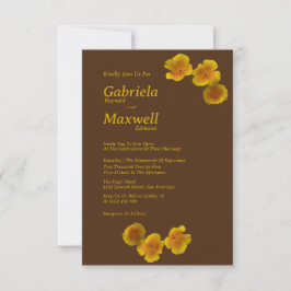 Timless Beauty Blommar California Poppy Bröllop Inbjudningar