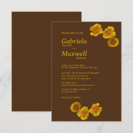 Timless Beauty Blommar California Poppy Bröllop Inbjudningar