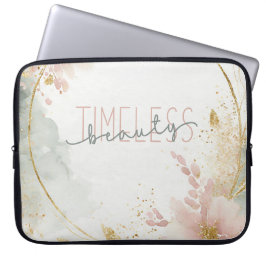Timless Beauty - Zalara Luxe Tan & Guld Marble Laptop Fodral