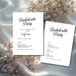 Timless Black and White Bachelorette-skript Inbjudningar