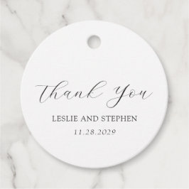 Timless Black and White Elegant bröllop Gåvor Etiketter