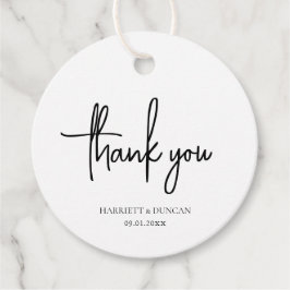 Timless Black and White Elegant bröllop Gåvor Etiketter