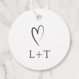 Timless Black and White Elegant bröllop Gåvor Etiketter