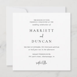 Timless Black and White Elegant bröllop Inbjudningar