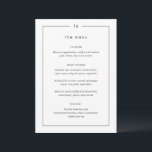 Timless Black and White Monogram Modern Bröllop Meny<br><div class="desc">Moderna bröllop-menyer med enkel design men elegant med ditt monogram överst och dina detaljer omgivna av gräns.</div>