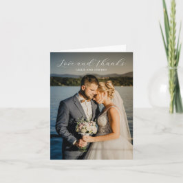 Timless Black and White Photo Elegant bröllop Tack Kort