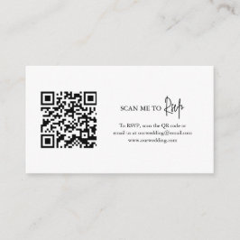 Timless Black and White QR Code Elegant bröllop Tilläggskort