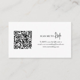 Timless Black and White QR Code Elegant bröllop Tilläggskort
