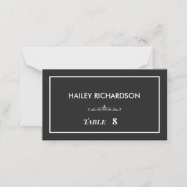 Timless Black & White Bröllop Place Card Placeringskort