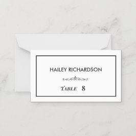 Timless Black & White Bröllop Place Card Placeringskort