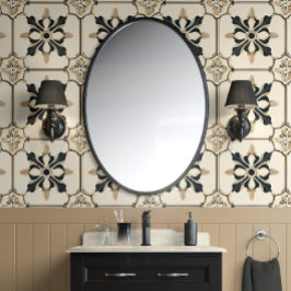 Timless Blommigt Motif - Black & Guld - Traditione