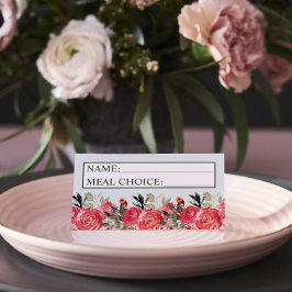 Timless Blommigt Red Greenery Meal Bröllop Placeringskort