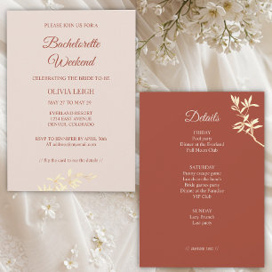 Timless Blommigt Rustic Bachelorette Helg Inbjudningar
