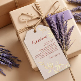 Timless Blommigt Rustic Bröllop Presentetikett