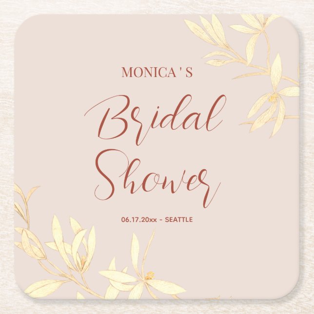 Timless Blommigt Rustic Möhippa Underlägg Papper Kvadrat (Framsidan)