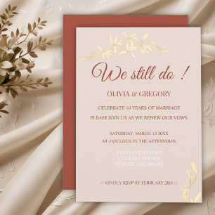 Timless Blommigt Rustic Vow Renewal Inbjudningar