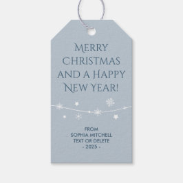 Timless - Blue Mist jul Snowflake Gift-Märkre Presentetikett