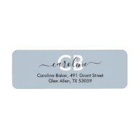 Timless - Blue Mist Monogram Address Label