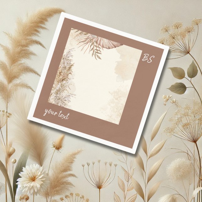Timless Boho Chic Neutralt Bröllop Pappersservett (Skapare uppladdad)