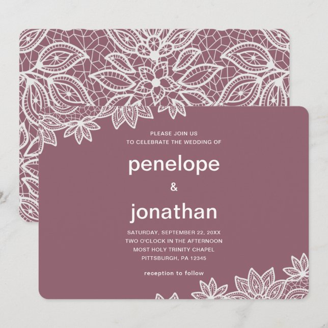 Timless Bröllop Snöre Inbjudningar (Fram/baksida)