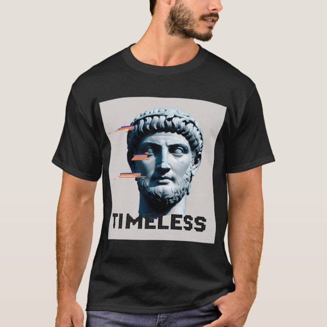 Timless Bust Glitch Art T-Shirt - Retro-Rosa Pappa (Framsida)