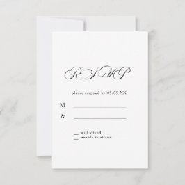 Timless Calligraphy Classic White Bröllop OSA Kort