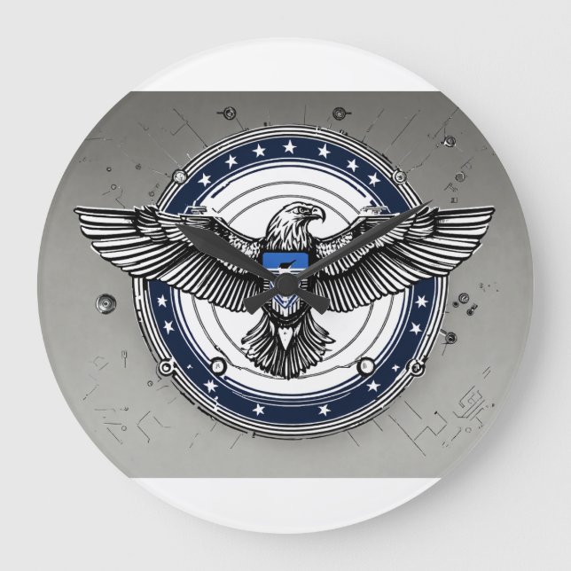 Timless Circles: Acrylic Ram Collection" Stor Klocka (Framsida)