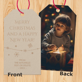 Timless Cream Tan - Märkre för julfotoutställning Presentetikett