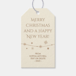 Timless - Cream White - Snowflake Gift Märkres Presentetikett