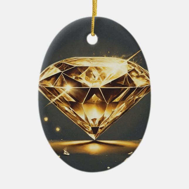 Timless Diamond Gem Julgransprydnad Keramik (Framsidan)