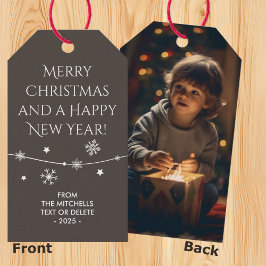 Timless - Earthy Brown jul Photo Gift Märkres Presentetikett