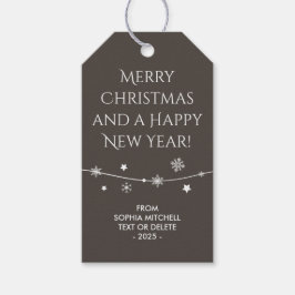 Timless - Earthy Brown - Snowflake Gift Märkres Presentetikett