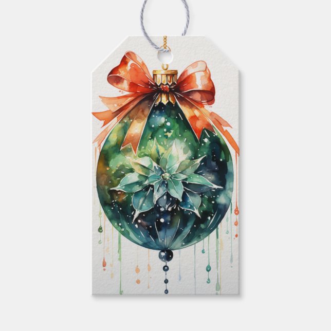 Timless Elegance: A Fusion Red & Grönt Presentetikett (Framsidan)