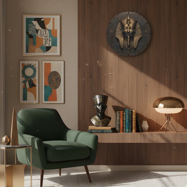 Timless Elegance: Ancient Pharaoh Clock Stor Klocka (Skapare uppladdad)