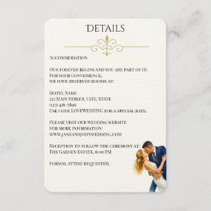 Timless Elegance Bröllop Golden Romantik par Tilläggskort