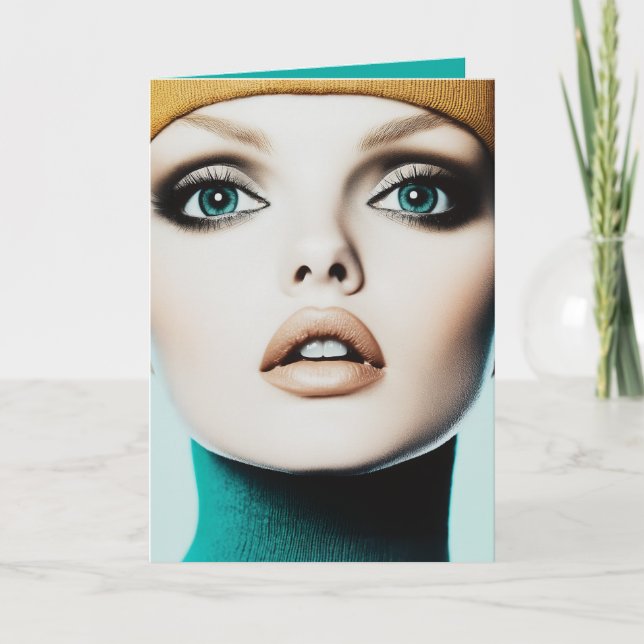 Timless Elegance: Iconic 1960 s Model Porträtt Inbjudan (Framsida)