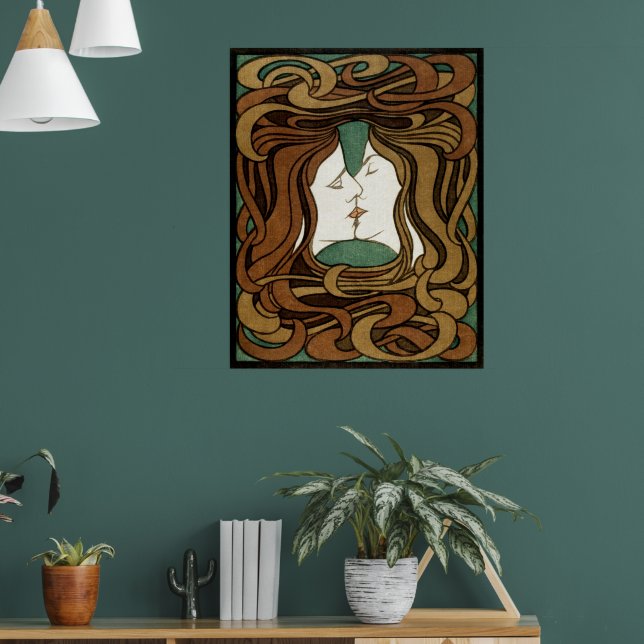Timless Elegance: Peter Behrens' The Kiss Poster (Vardagsrum 1)