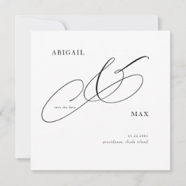 Timless elegance Square Bröllop spara datum Spara Datumet