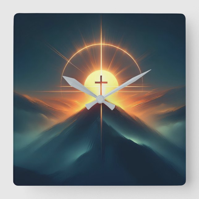 Timless Faith Fyrkantig Klocka (Framsida)