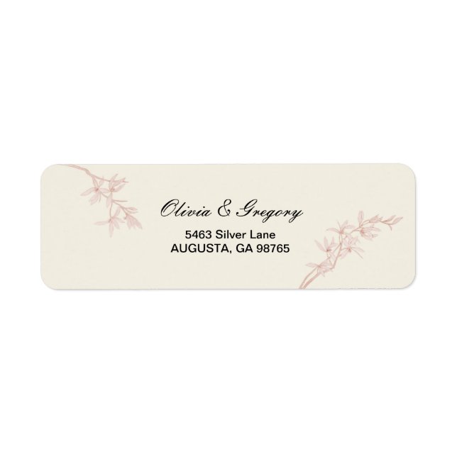 Timless Flower Bröllop Returadress Etikett (Framsidan)