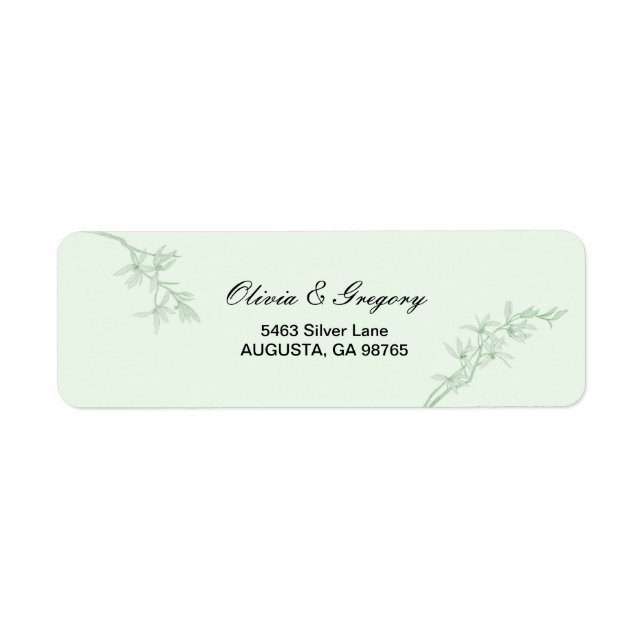 Timless Flower Bröllop Returadress Etikett (Framsidan)