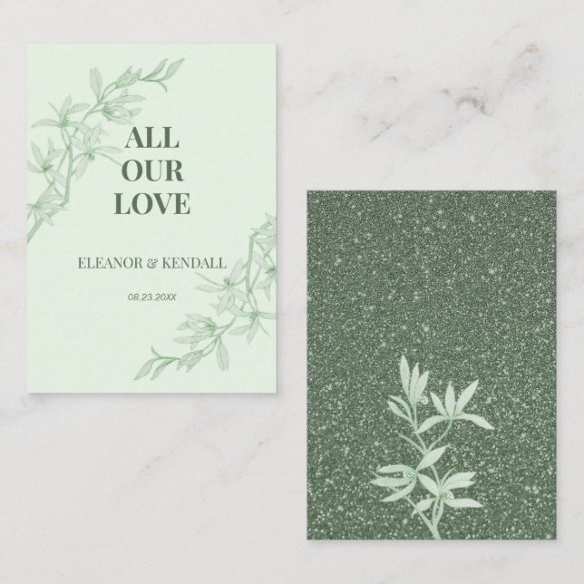 Timless Flower Bröllop Tack Tilläggskort (Fram/baksida)